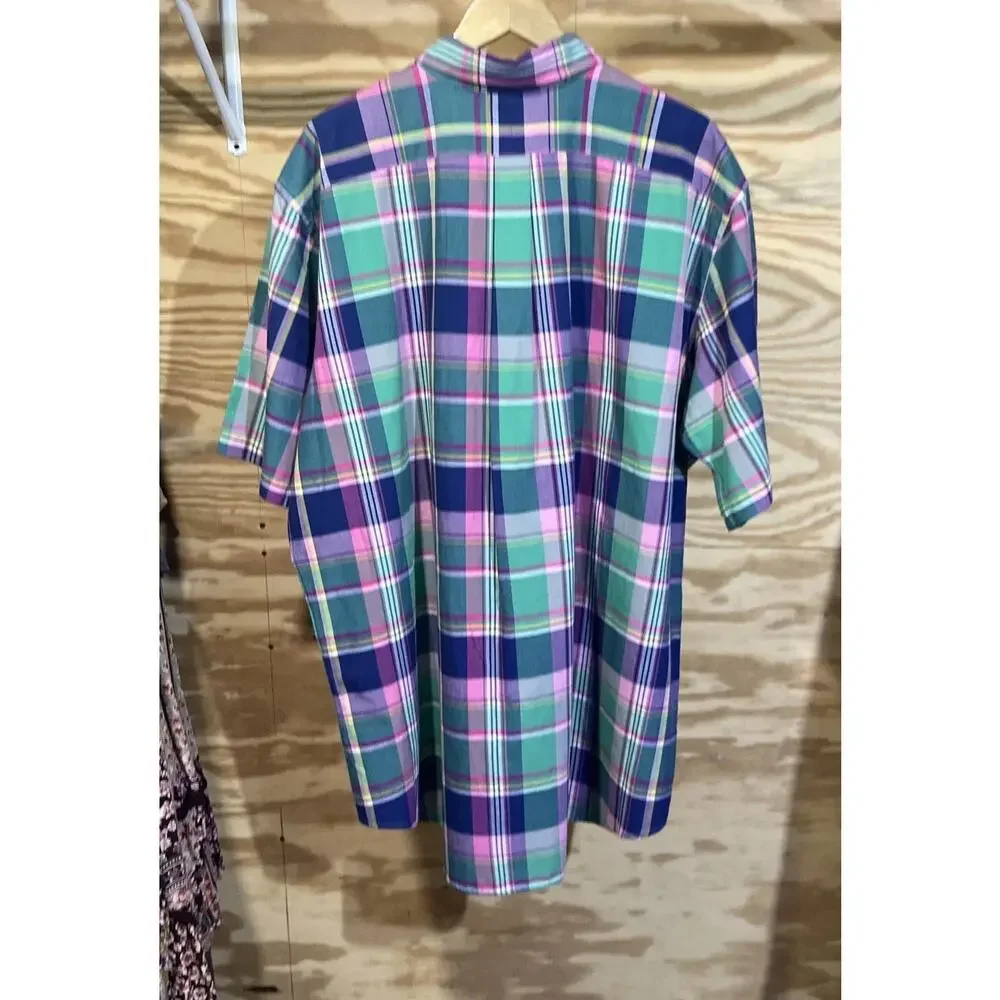 Polo Ralph Lauren Men's Classic Fit Madras Plaid Short Sleeve Shirt Size 2XLT